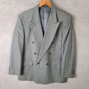 Vintage Oleg Cassini‎ Jacket Mens 42R Double Breasted Wool Blazer Suit Coat
